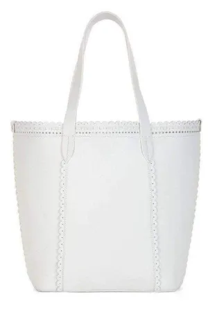 White Leather Tote Bag