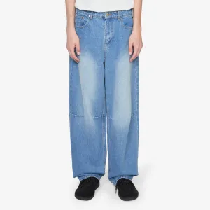 Wide Cut Denim Jeans Worn Indigo