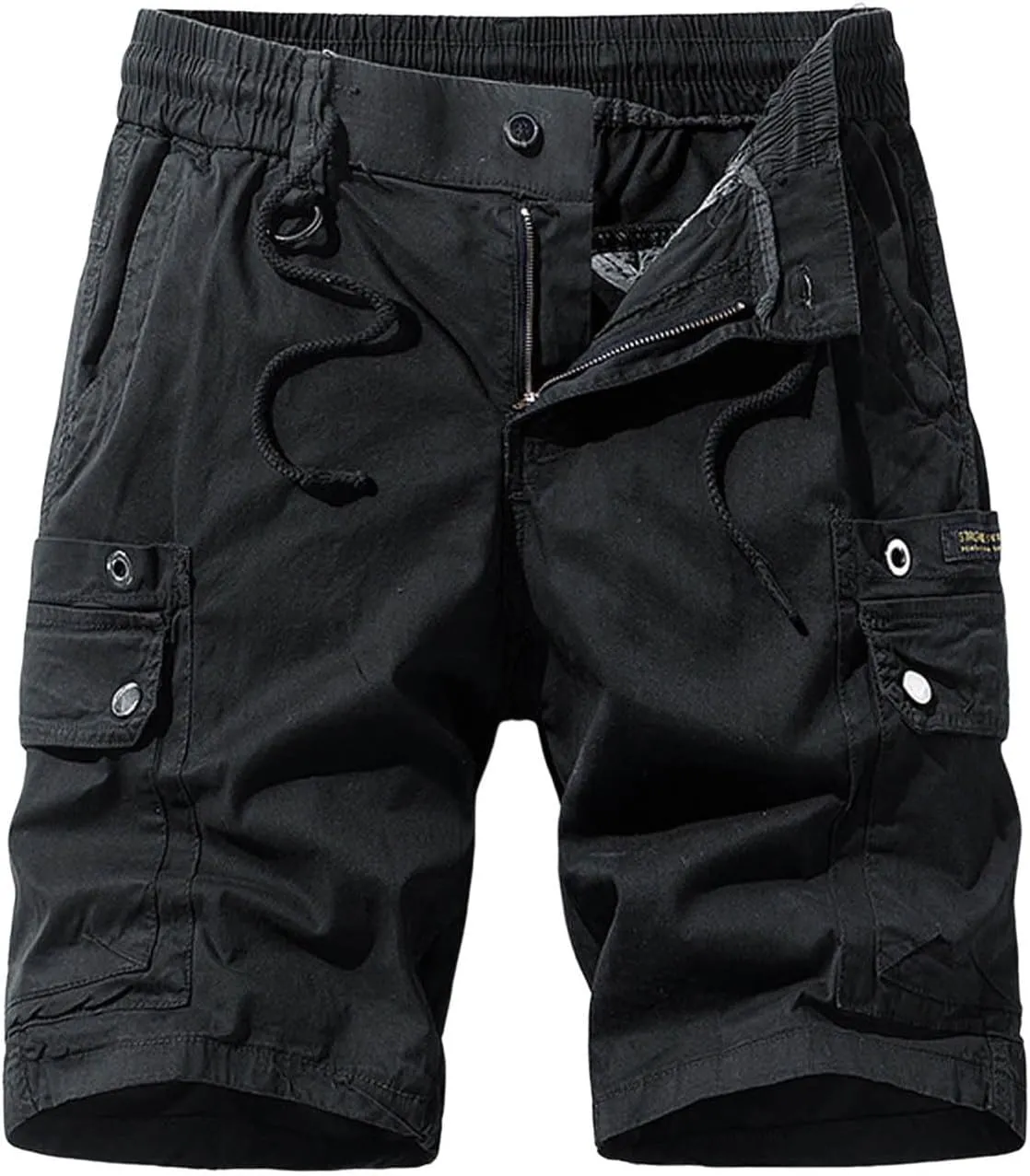 Wide Leg Shorts for Men Basic Plaid with Pockets Zipper Country Flattering Cargo Shorts for Men Hemming Countryside
