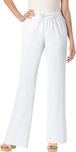 Woman Within Plus Size Drawstring Denim Wide-Leg Denim Pant