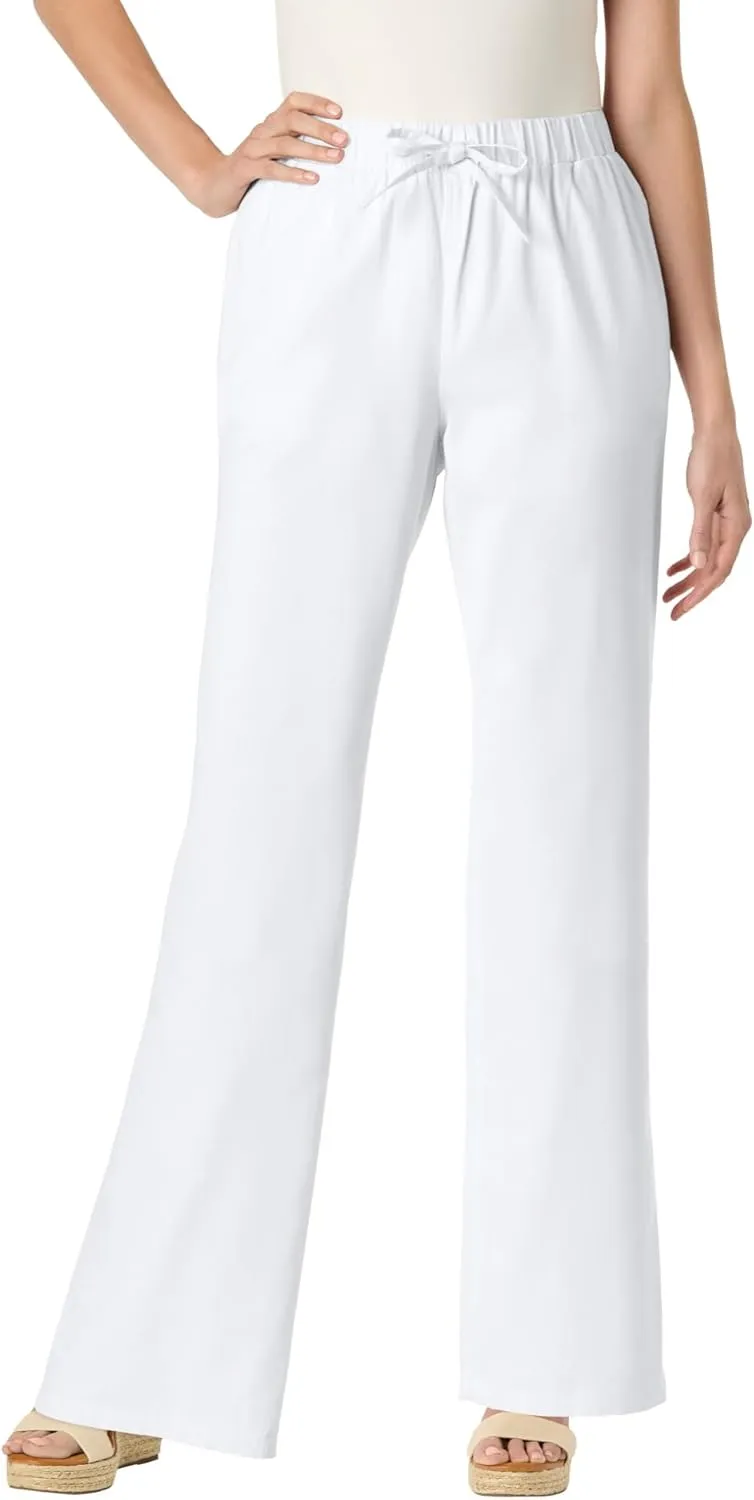 Woman Within Plus Size Drawstring Denim Wide-Leg Denim Pant