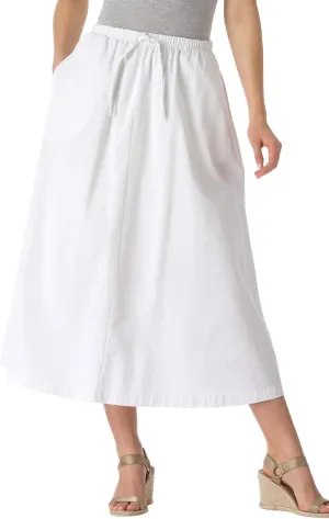 Woman Within Plus Size Petite Drawstring Denim Skirt