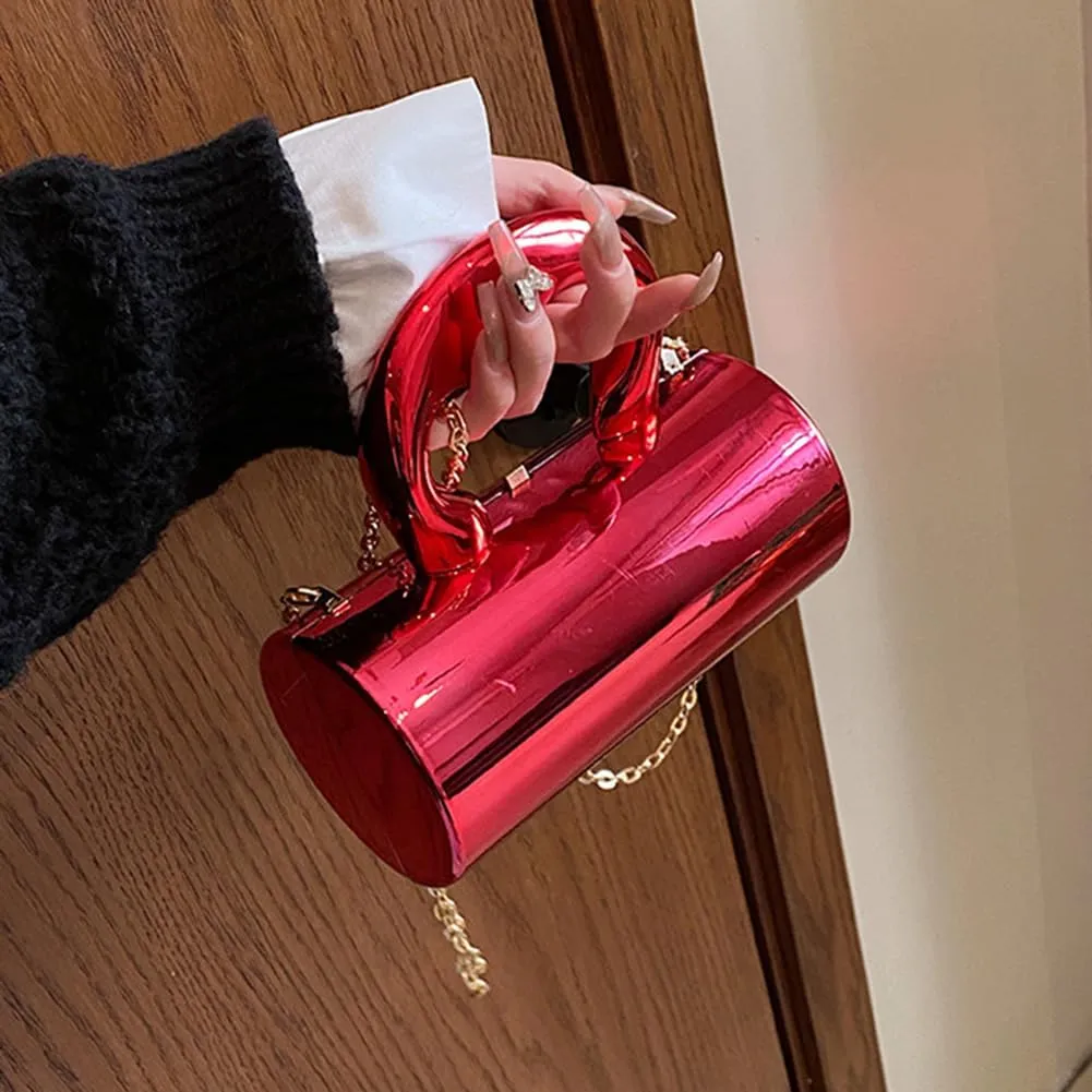 Women Acrylic Evening Barrel-Shaped Purse, Acrylic Clutch Handbag for Wedding Cocktail Party 2024