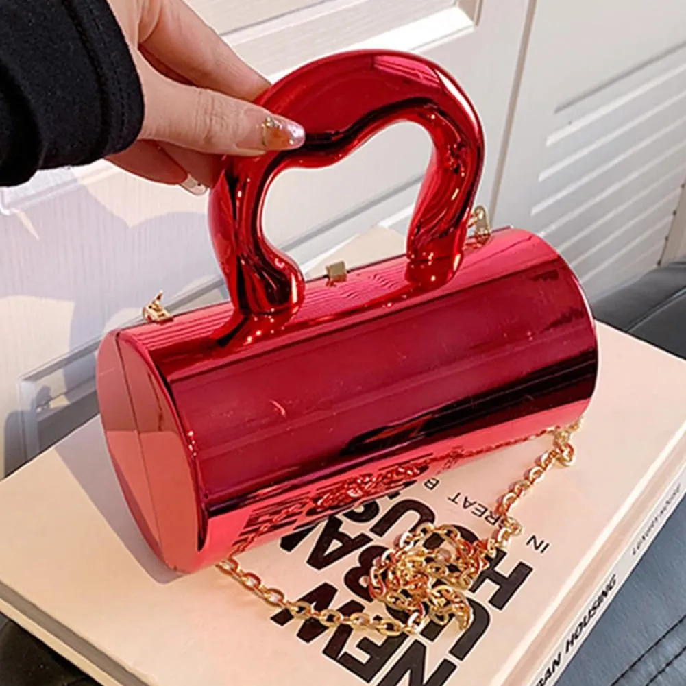 Women Acrylic Evening Barrel-Shaped Purse, Acrylic Clutch Handbag for Wedding Cocktail Party 2024