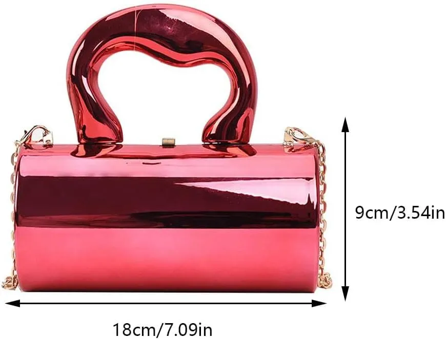Women Acrylic Evening Barrel-Shaped Purse, Acrylic Clutch Handbag for Wedding Cocktail Party 2024