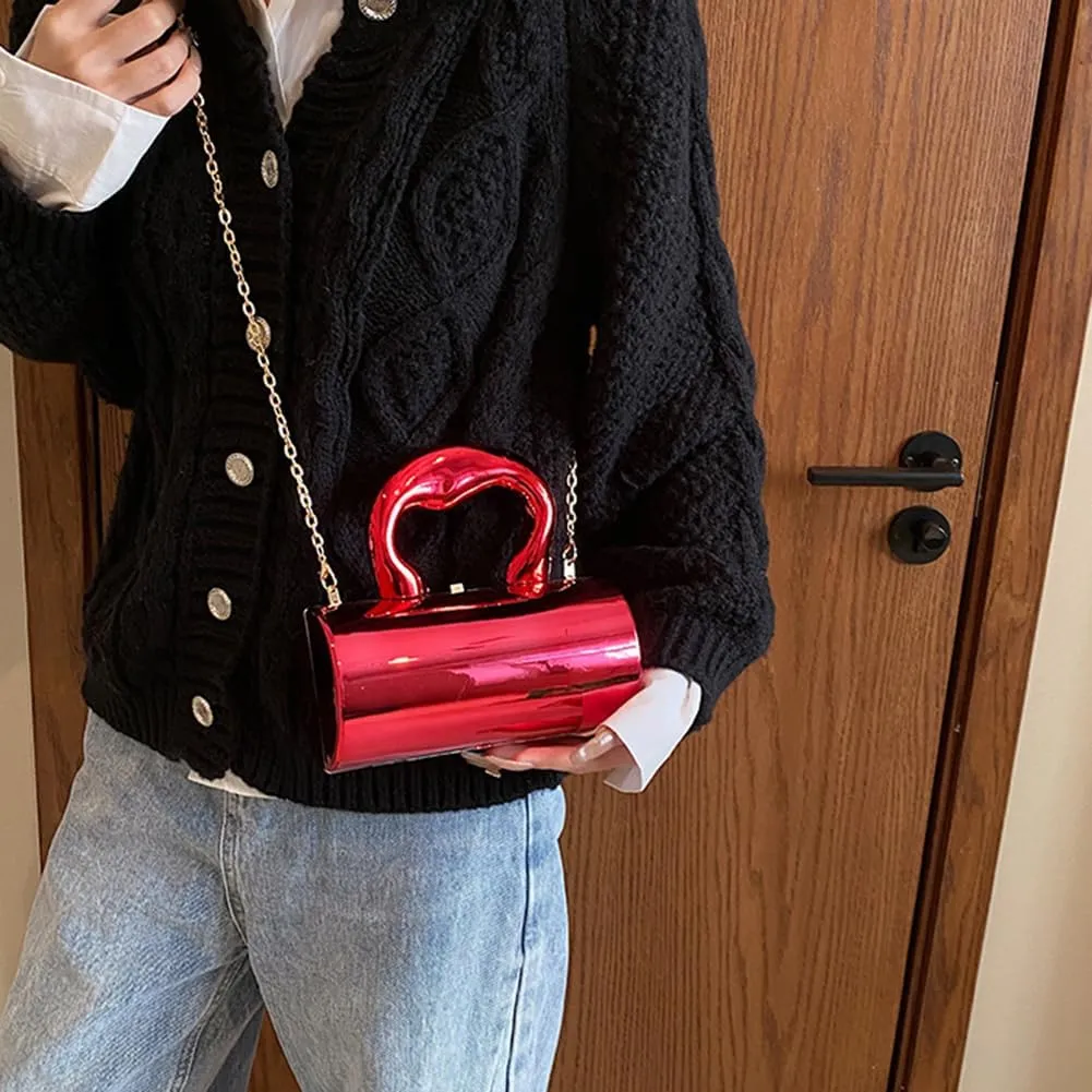 Women Acrylic Evening Barrel-Shaped Purse, Acrylic Clutch Handbag for Wedding Cocktail Party 2024