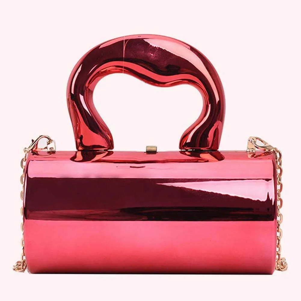 Women Acrylic Evening Barrel-Shaped Purse, Acrylic Clutch Handbag for Wedding Cocktail Party 2024