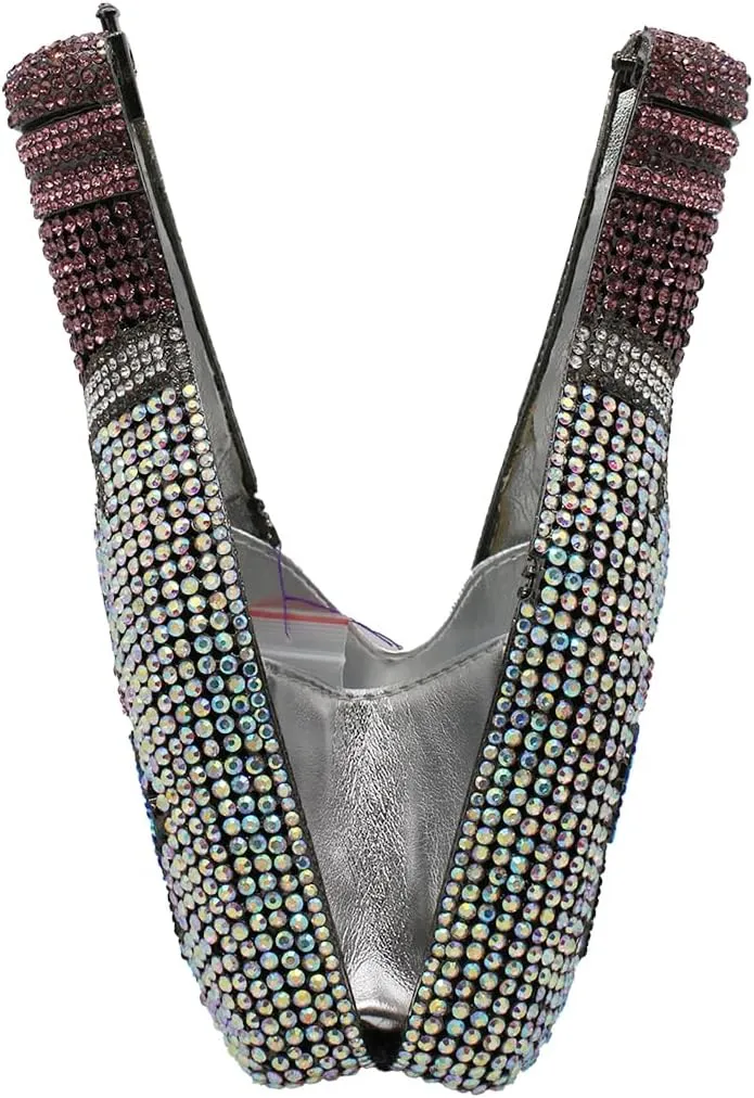 Women Champagne Bottle Rhinestone Clutch Unique Evening Bag Crystal Dinner Handbag Bride Purse for Party Cocktail