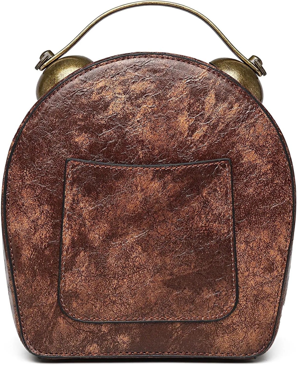 Women Classic Retro Clock Shaped Crossbody Shoulder Bag Handbag PVC Unique Novelty Clock Purse