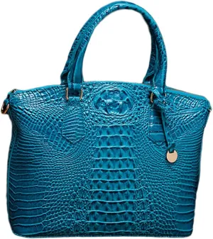 Women Crocodile Pattern Tote Purse Satchel PU Leather Retro Top Handle Handbag Shoulder Bags