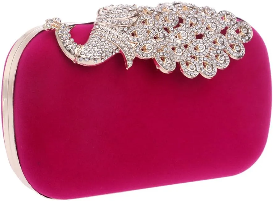 Women Crystal Evening Bag Clutches Purse Chain Wallet Handbag Elegant Party