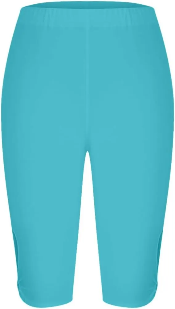 Women Elastic Comfy Yoga Sports Shorts Summer Casual Knee Length Leggings Athletic Workout Biker Shorts