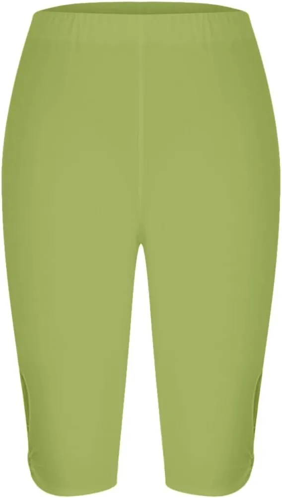 Women Elastic Comfy Yoga Sports Shorts Summer Casual Knee Length Leggings Athletic Workout Biker Shorts