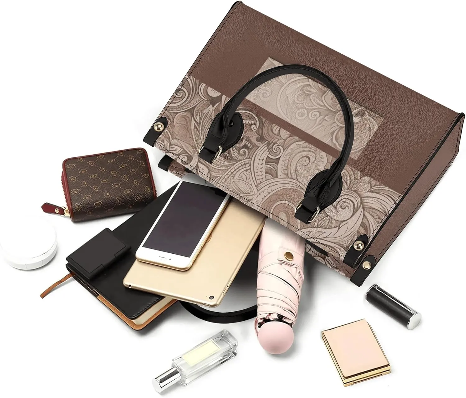 Women Fashion Handbags PU Leather Top Handle Satchel Shoulder Tote Bags for Ladies