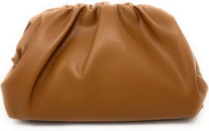Women Genuine Cowhide Leather Clutch Pouch Hand Carry Evening Purse Handbag
