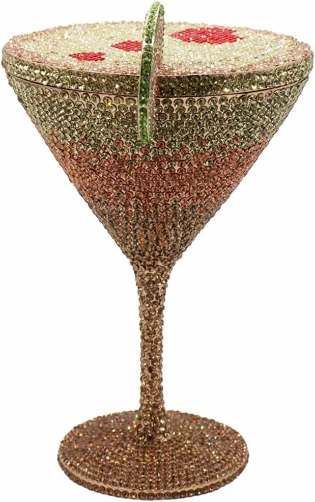 Women Goblet Rhinestone Evening Bag Cocktail Cup Diamond Clutch Funny Crystal Prom Handbag Wedding Purse for Party