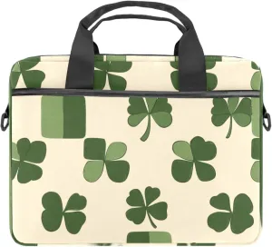 Women Laptop Bag St Patrick Day Nature Plants Four Leaf Clovers Laptop Computer Bag Work Tote Bag Shoulder Messenger Bag