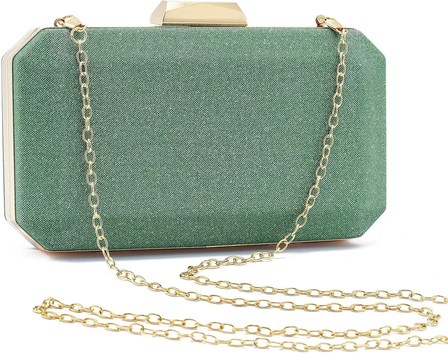 Women Lattice Pattern Metal Evening Clutch Bag,Geometric Evening Clutch Purse Handbag With Chain Strap