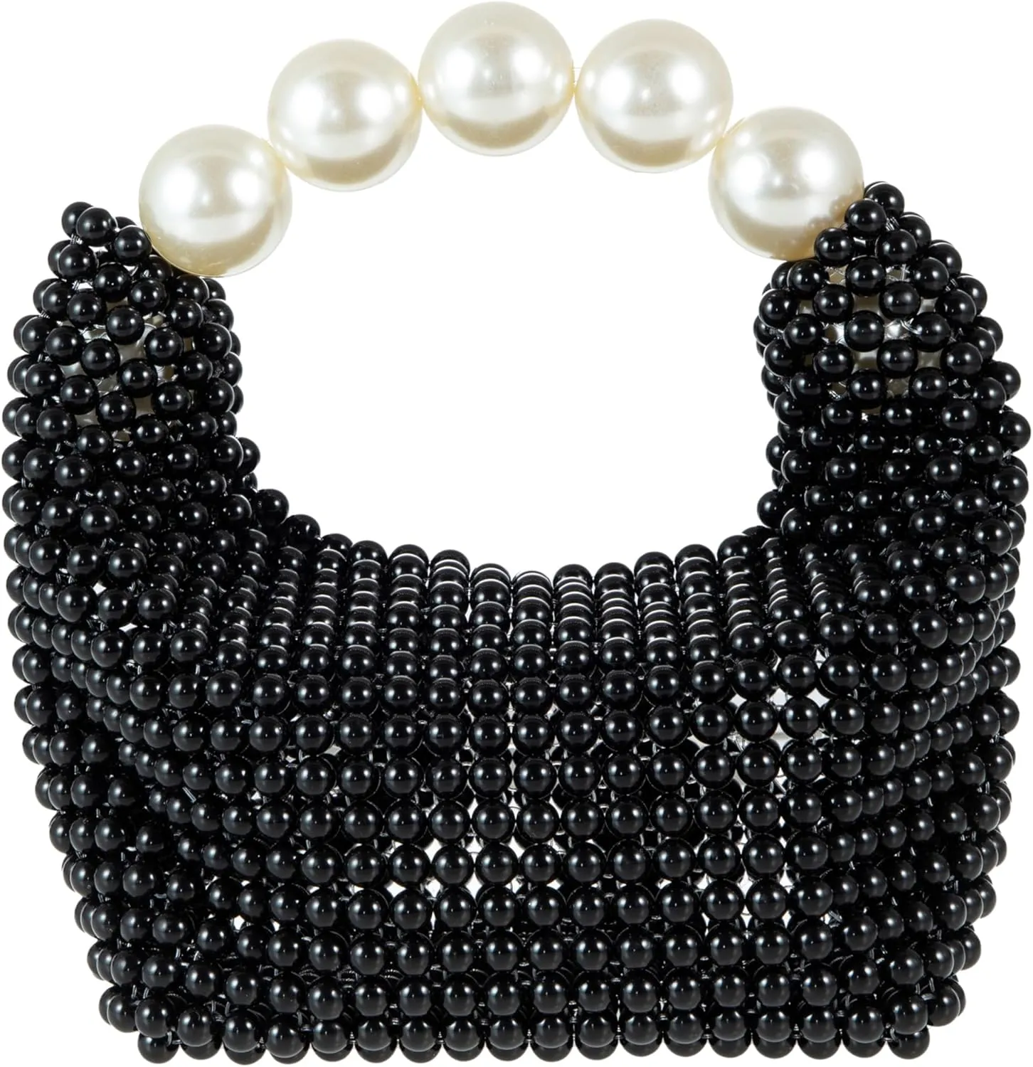 Women Pearl Beaded Clutch Handle Bag Evening HandBag for Wedding Party