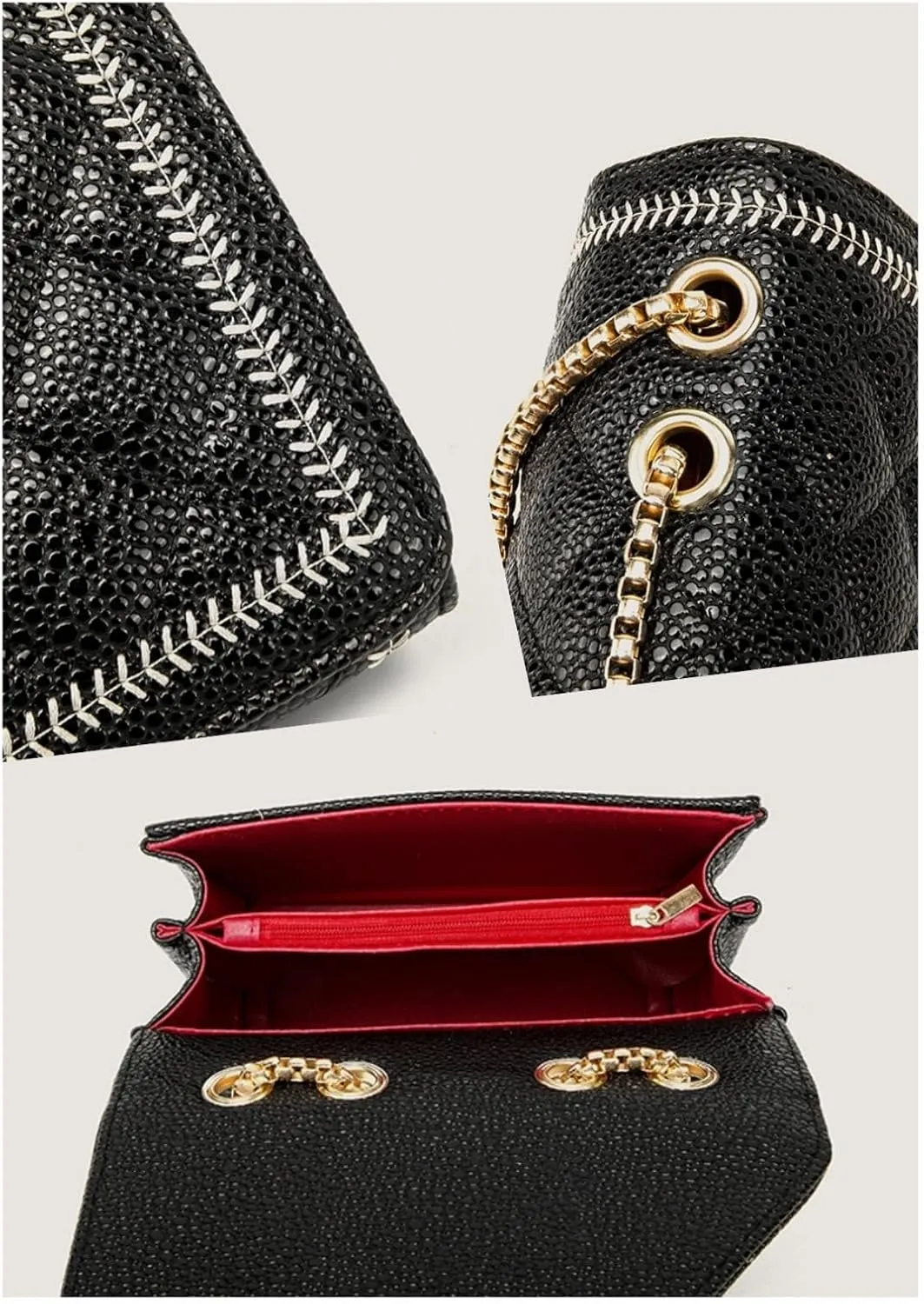 Women Small Quilted Crossbody Bags Stylish Designer Evening Bag Clutch Purses and Handbags,Chain Shoulder Strap bags