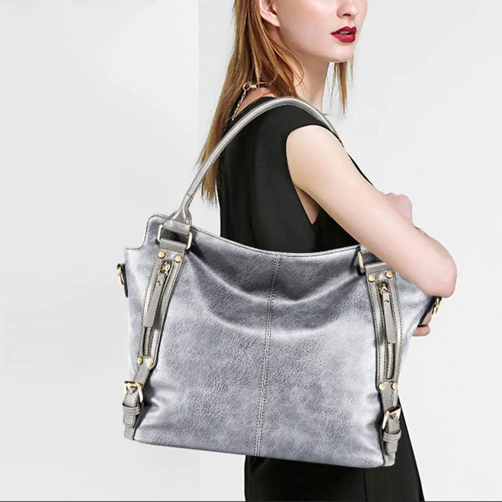 Women Top Handle Satchel Leather Handbag And Purse Shoulder Bag Big Tote
