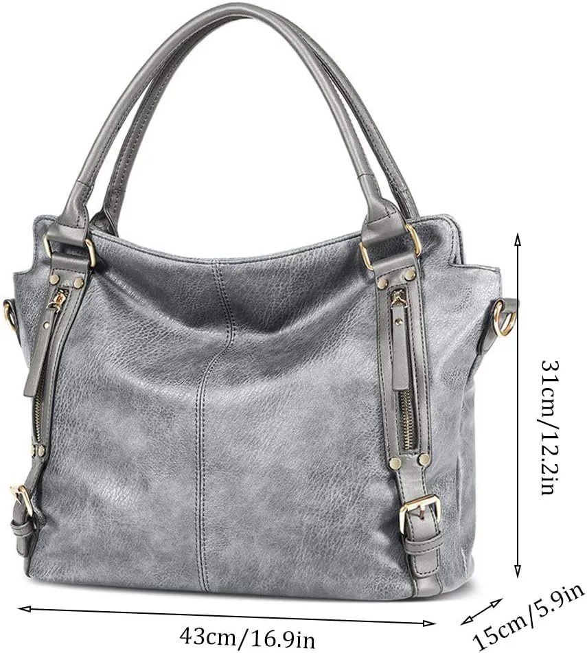 Women Top Handle Satchel Leather Handbag And Purse Shoulder Bag Big Tote