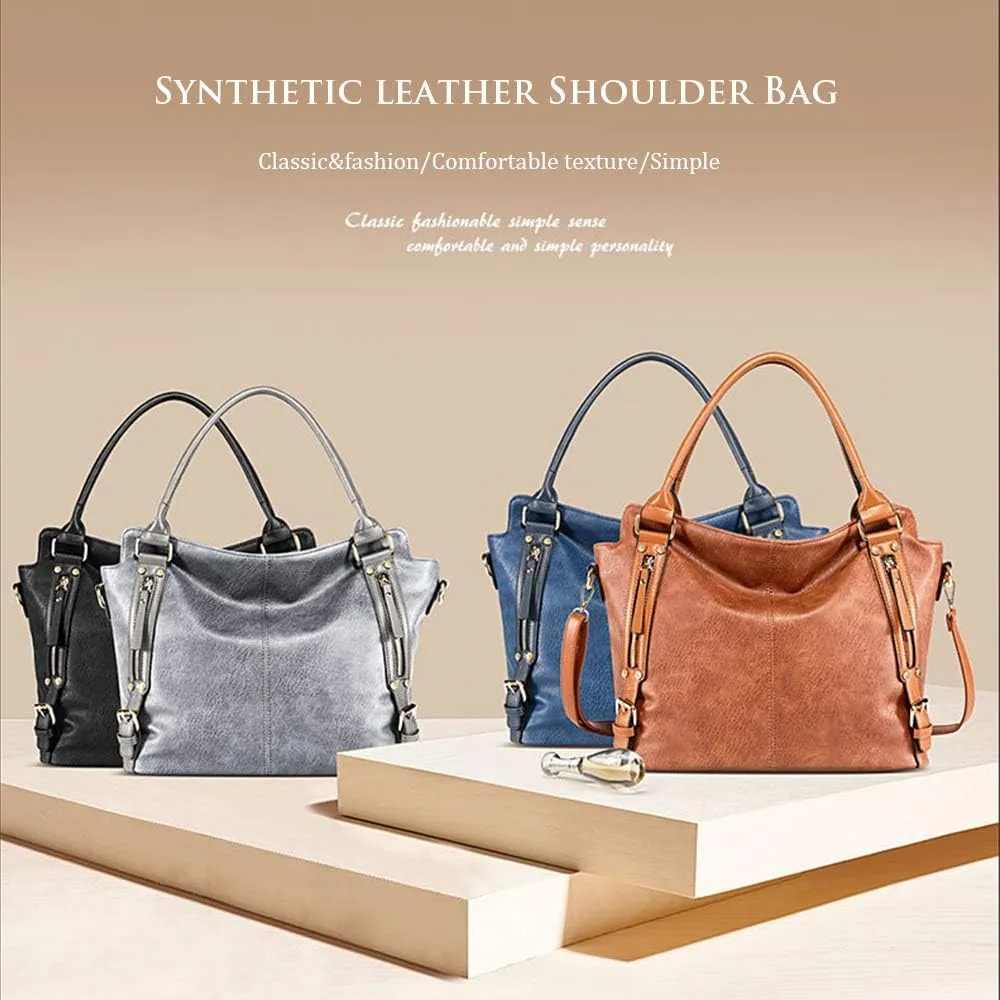 Women Top Handle Satchel Leather Handbag And Purse Shoulder Bag Big Tote