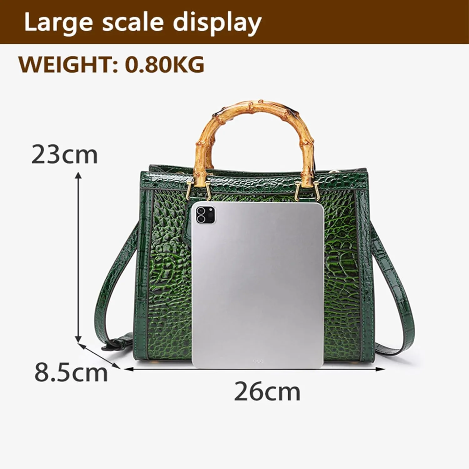 Women Tote bag, Bamboo Shape Handle, PU Leather Top Handle Bags, Womens Crossbody Bag