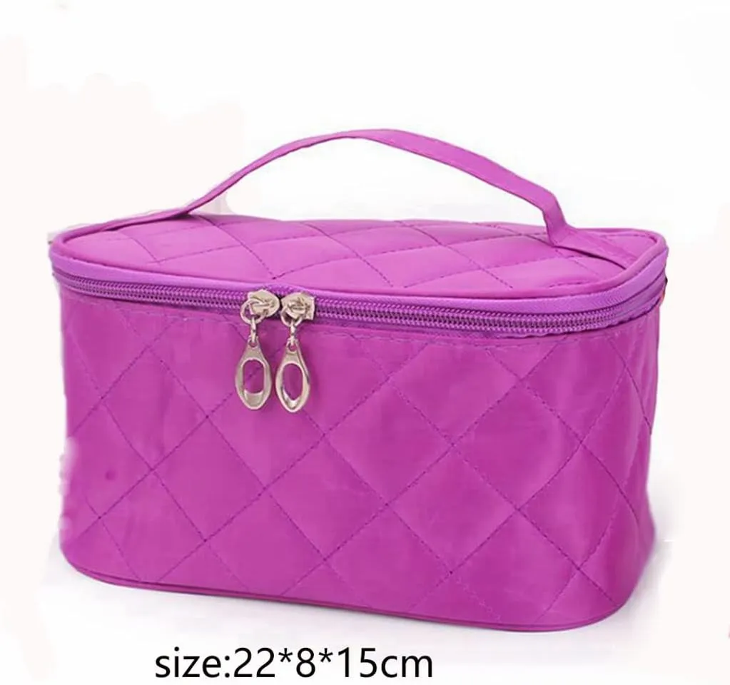 Women Travel Cosmetic Lattice Zipper Men Makeup Bags Organizer Beauty Toiletry Bag Wash Make Up Kits Case(black-JoJo's Bizarre Adventure1)