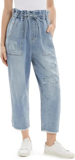 Women's Barrel Drawstring Paper Baggy Utility Crop Standard, RESONANT