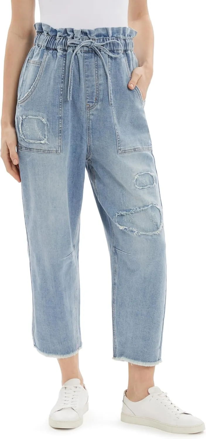 Women's Barrel Drawstring Paper Baggy Utility Crop Standard, RESONANT