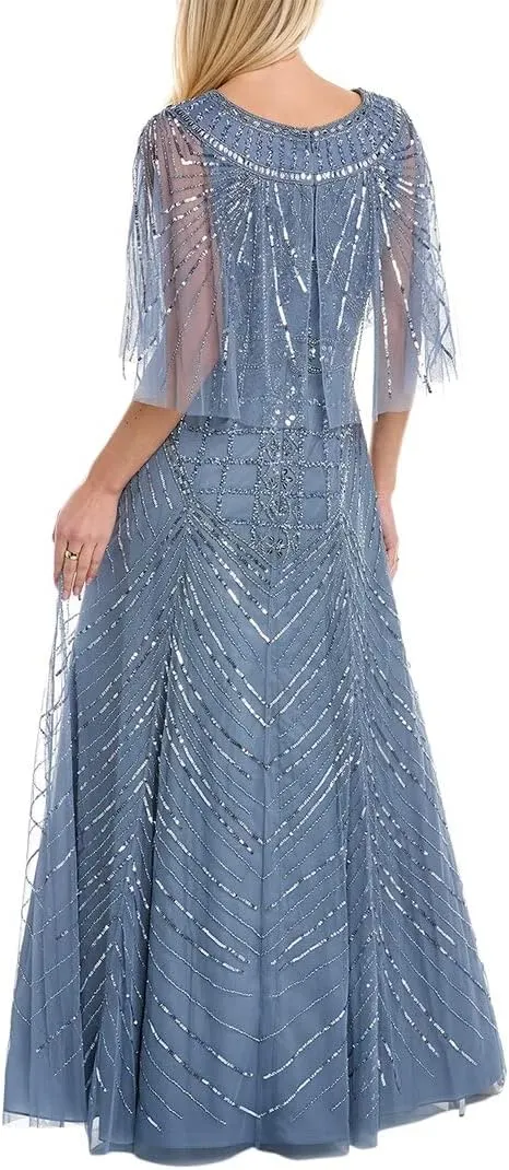 Women's Beaded A-line Gown