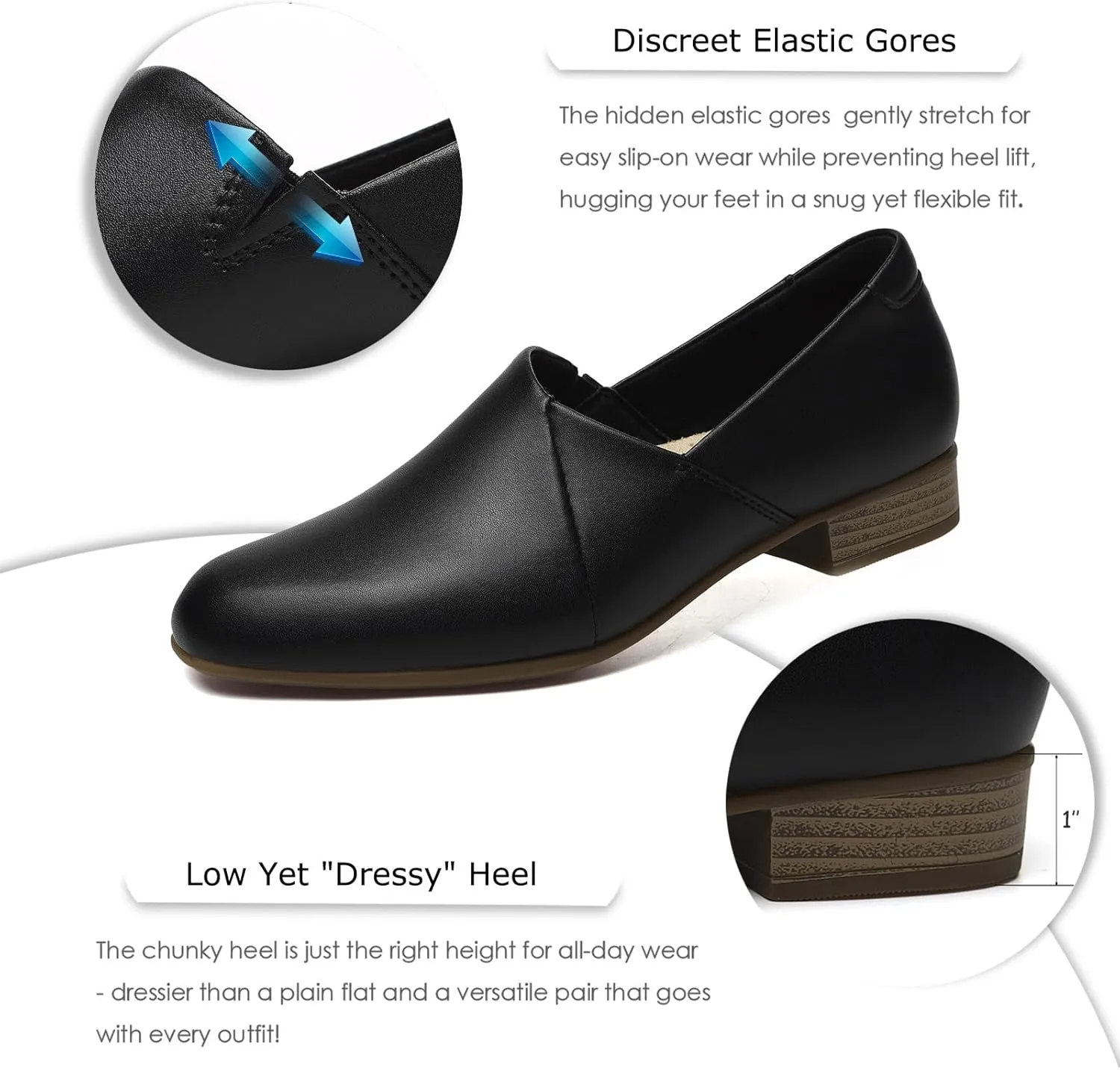 Women's Classic Comfort Dress Shoes Casual Leather Loafers Flats Cute Versatile Slip-Ons Everyday Work Shoes