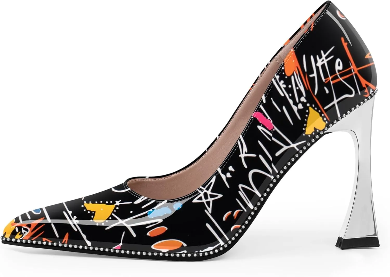 Women's Closed Pointed Toe Stilettos High Heels Pumps Patent Leather Dress Shoes