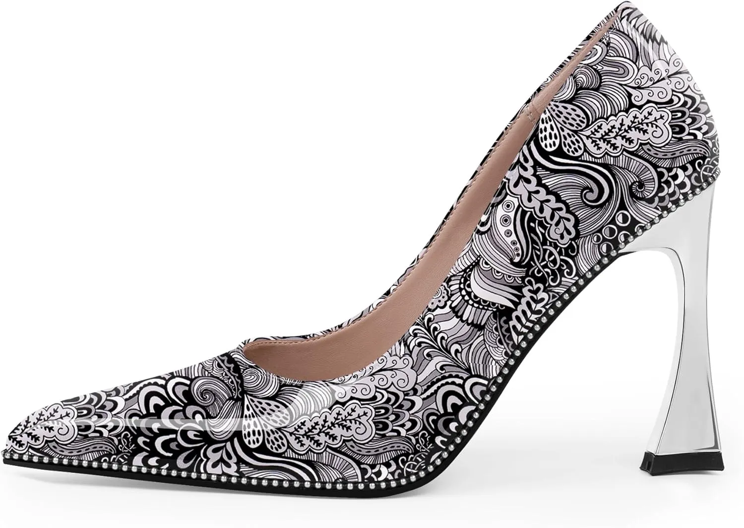 Women's Closed Pointed Toe Stilettos High Heels Pumps Patent Leather Dress Shoes