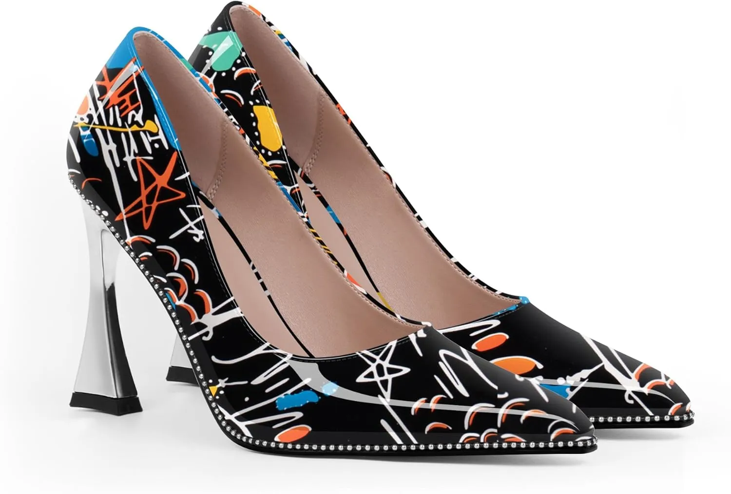 Women's Closed Pointed Toe Stilettos High Heels Pumps Patent Leather Dress Shoes
