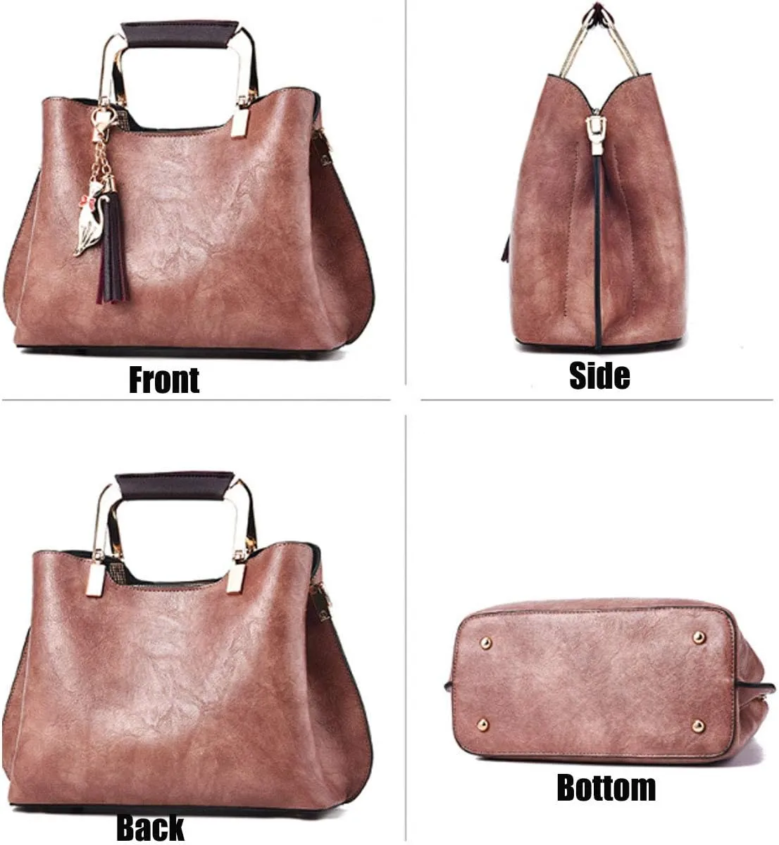 Womens Handbags and Purses Fashion Top Handle Satchel Tote PU Leather Shoulder Bags
