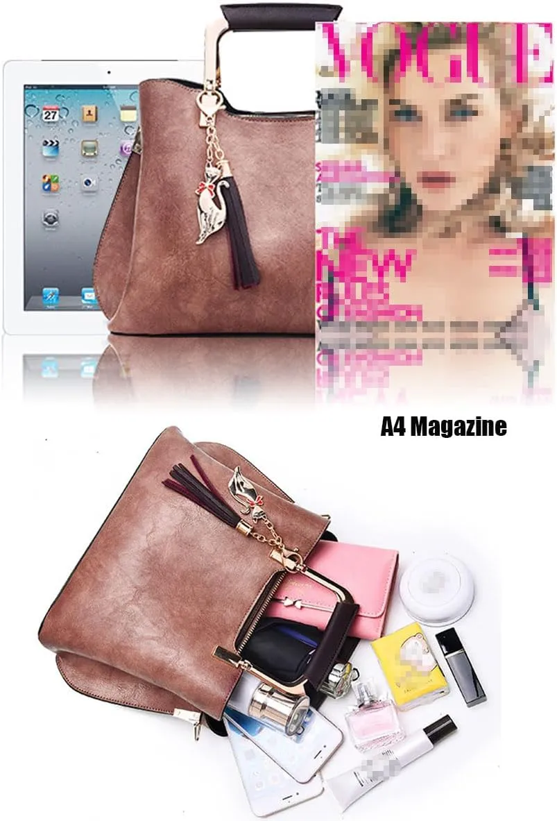 Womens Handbags and Purses Fashion Top Handle Satchel Tote PU Leather Shoulder Bags
