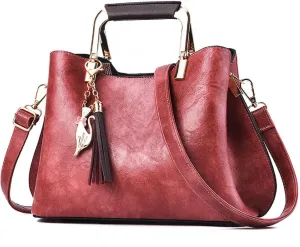 Womens Handbags and Purses Fashion Top Handle Satchel Tote PU Leather Shoulder Bags