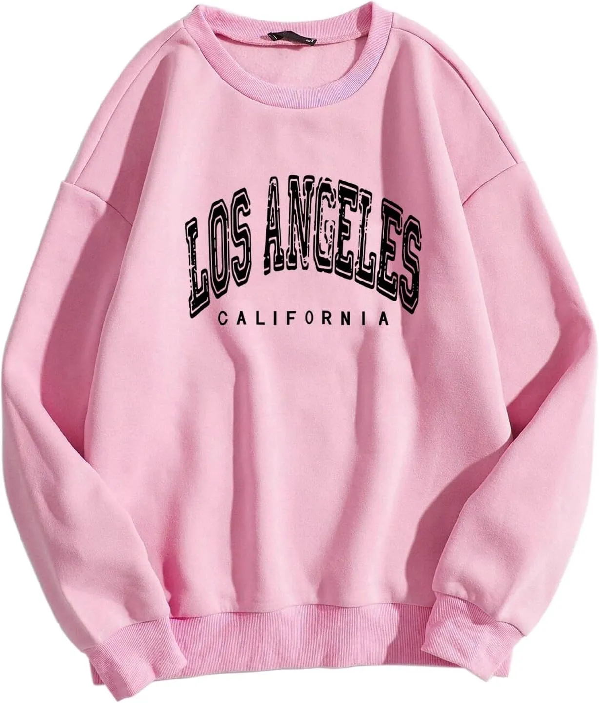 Women's Letter Graphic Printed Long Sleeve Pullover Drawstring Hoodie Sweatshirt Los Angeles Califorlnia Sweatshrits
