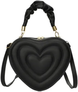 Womens Love Heart Shape Shoulder Small Handbags Crossbody Leather Handle Bags