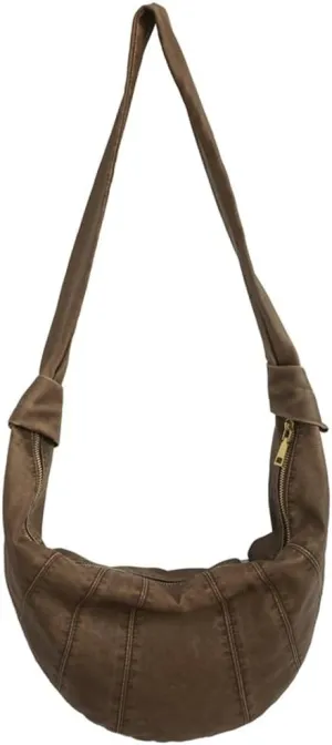 Womens Mens Vintage Shoulder Crossbody Bag Large Dumpling Tote Purses Soft PU Leather Handbags Y2k Top Handle Satchel