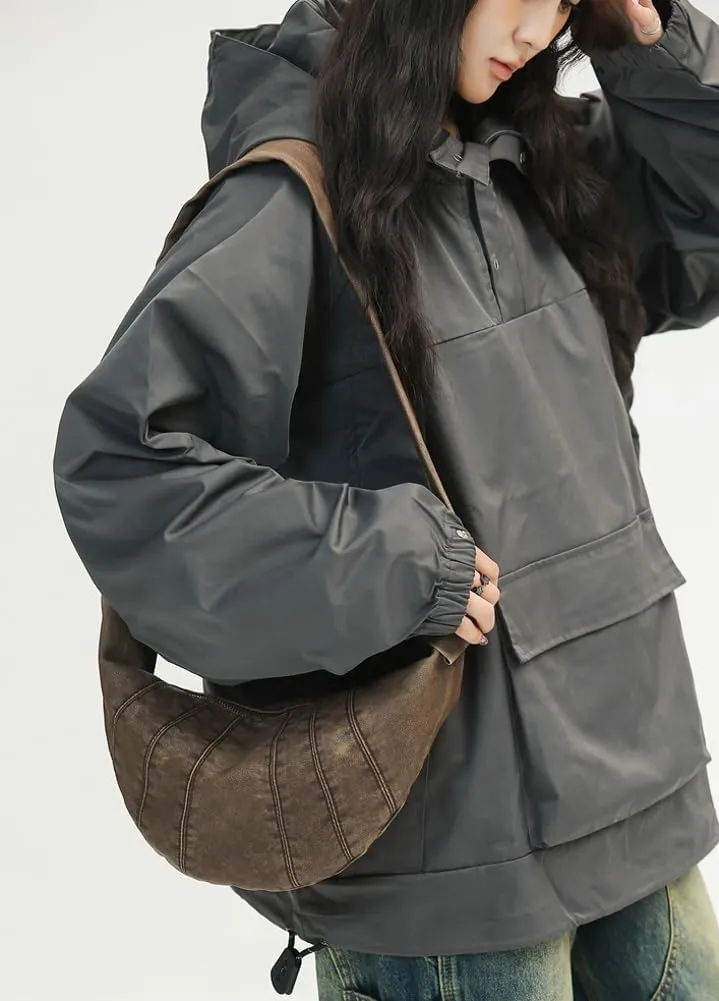 Womens Mens Vintage Shoulder Crossbody Bag Large Dumpling Tote Purses Soft PU Leather Handbags Y2k Top Handle Satchel