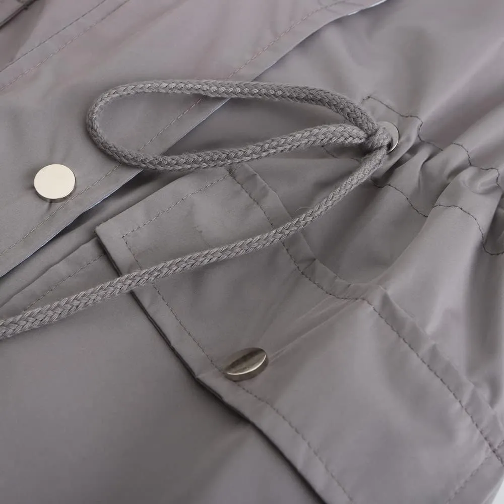 Womens Raincoat Windbreaker Waterproof Lightweight Lined Hooded Rain Jacket