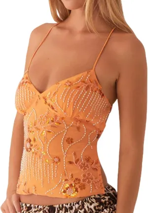 Womens Sequin Beaded Halter Top, Women Y2k Sequin Cami Top, Sexy V Neck Open Back Criss Cross Straps Tank, Crop Tank Women