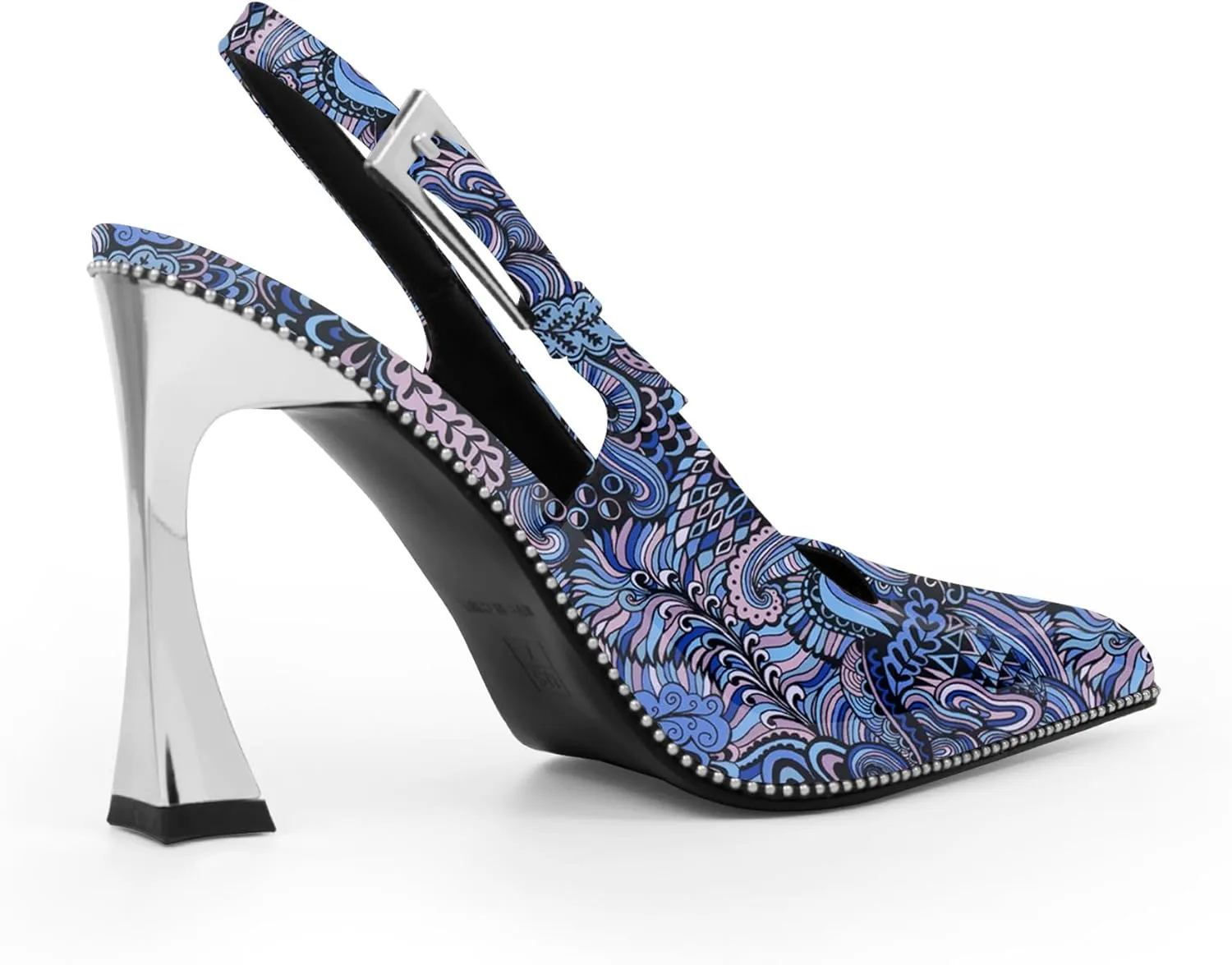 Women's Sexy Slingback Square Toe Stiletto High Heel Buckle Strap Dress Pumps