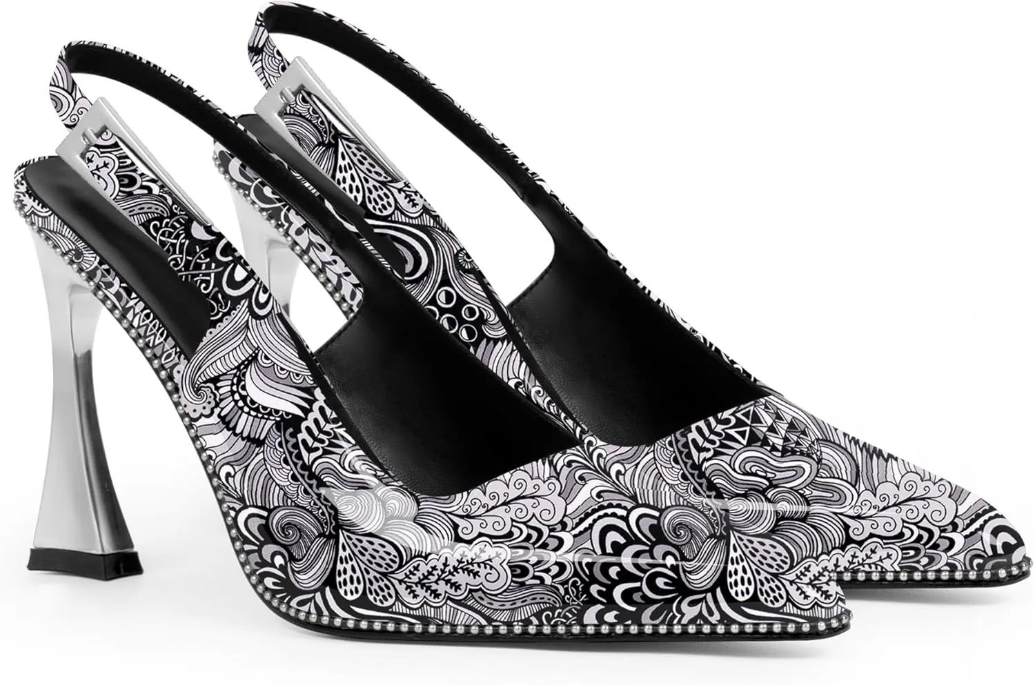 Women's Sexy Slingback Square Toe Stiletto High Heel Buckle Strap Dress Pumps