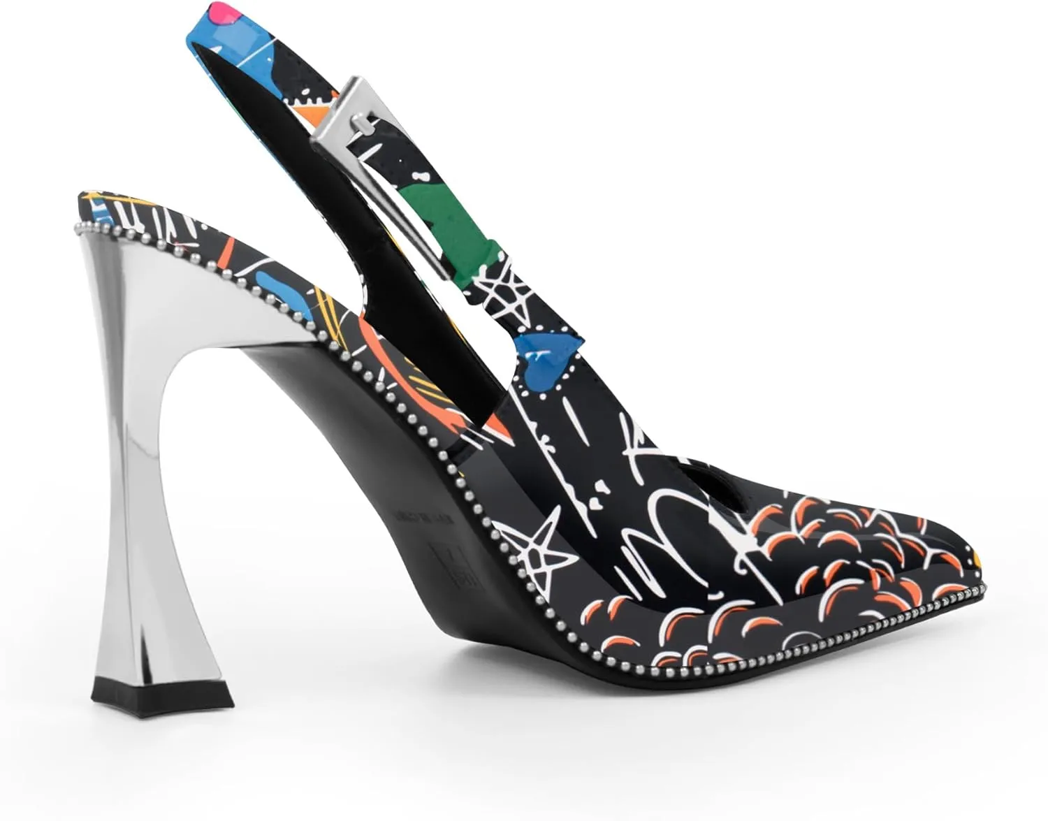 Women's Sexy Slingback Square Toe Stiletto High Heel Buckle Strap Dress Pumps