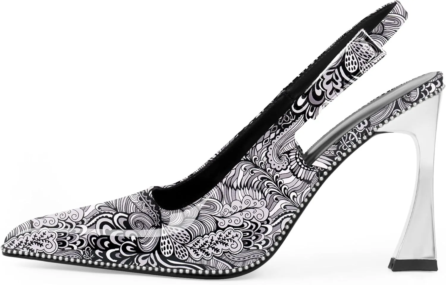 Women's Sexy Slingback Square Toe Stiletto High Heel Buckle Strap Dress Pumps