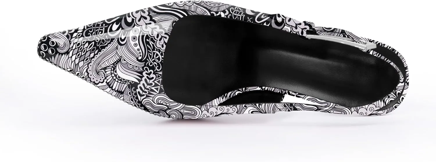 Women's Sexy Slingback Square Toe Stiletto High Heel Buckle Strap Dress Pumps